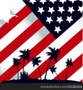 american flag stylised tropical