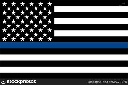 American flag symbolic support law enforcement, USA flag blue stripe