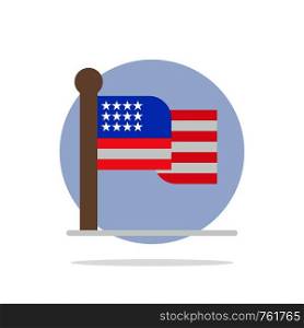 American, Flag, Thanksgiving, Usa Abstract Circle Background Flat color Icon