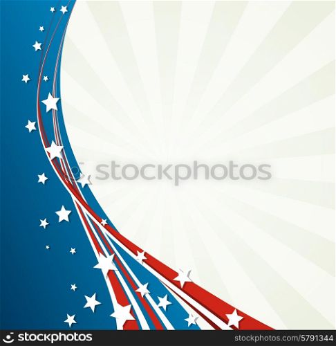 American Flag, Vector patriotic background for Independence Day, Memorial Day