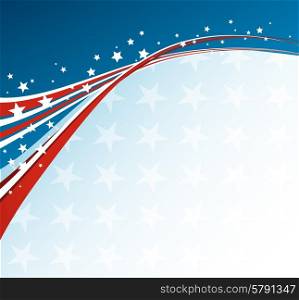 American Flag, Vector patriotic background for Independence Day, Memorial Day
