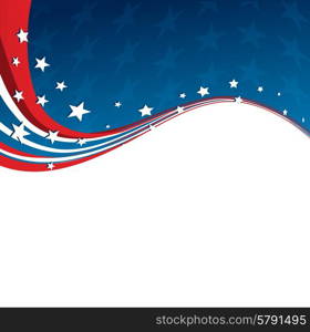 American Flag, Vector patriotic background for Independence Day, Memorial Day