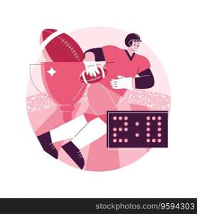American football abstract concept vector illustration. Team sport, championship winner, playing game, touchdown, training field, teamwork power, professional league, rugby abstract metaphor.. American football abstract concept vector illustration.