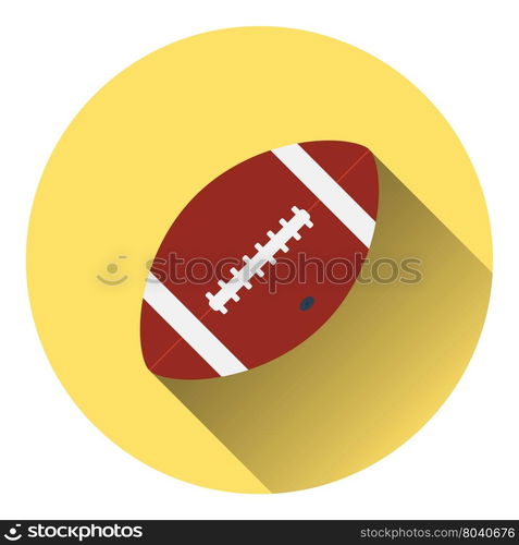 American football ball icon. Flat color design. Vector illustration.