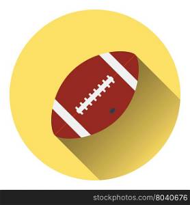 American football ball icon. Flat color design. Vector illustration.