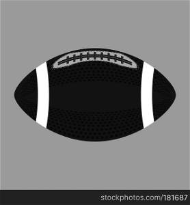 American Football Ball Isolated on Grey Background. Rugby Sport Icon. Sports Equipment Oval Design Element.. American Football Ball Isolated. Rugby Sport Icon. Sports Equipment Oval Design Element.