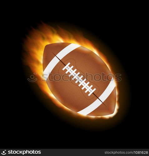 American football ball on a black background. Vector stock illustration.. American football ball on a black background. Vector stock illustration