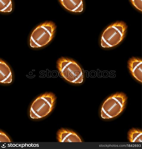 American football ball pattern on a black background. Vector stock illustration. American football ball pattern on a black background. Vector stock illustration.