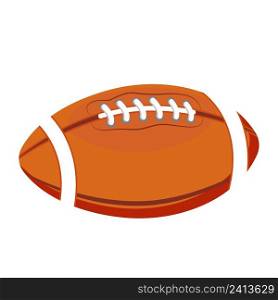 American football ball semi flat color vector object. Sporting equipment. Sports gear. Fitness tool. Full sized item on white. Simple cartoon style illustration for web graphic design and animation. American football ball semi flat color vector object