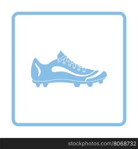 American football boot icon. Blue frame design. Vector illustration.