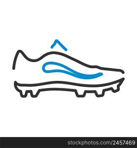 American Football Boot Icon. Editable Bold Outline With Color Fill Design. Vector Illustration.