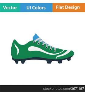 American football boot icon. Flat color design. Vector illustration.