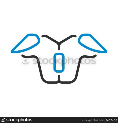 American Football Chest Protection Icon. Editable Bold Outline With Color Fill Design. Vector Illustration.