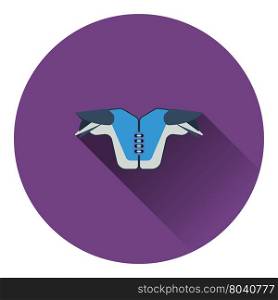 American football chest protection icon. Flat color design. Vector illustration.