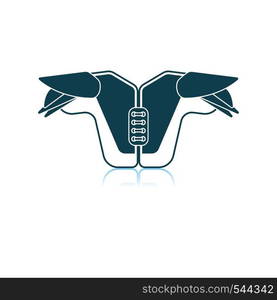 American Football Chest Protection Icon. Shadow Reflection Design. Vector Illustration.