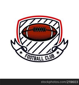 American football emblem template. Design element for label, badge, sign. Vector illustration