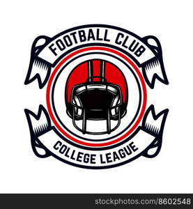 American football emblem template. Design element for label, badge, sign. Vector illustration