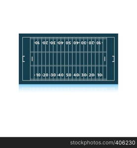 American football field mark icon. Shadow reflection design. Vector illustration.