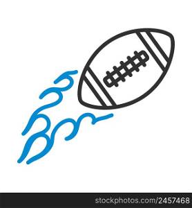American Football Fire Ball Icon. Editable Bold Outline With Color Fill Design. Vector Illustration.