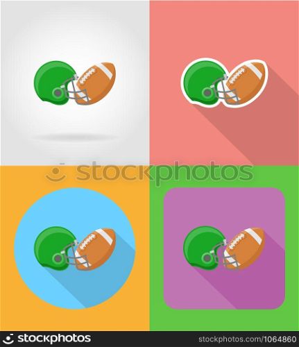 american football flat icons vector illustration isolated on background