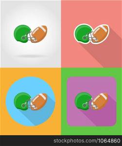 american football flat icons vector illustration isolated on background