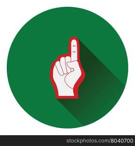 American football foam finger icon. Flat color design. Vector illustration.