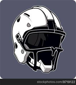 American Football futuristic robot-helmet in a rounded square