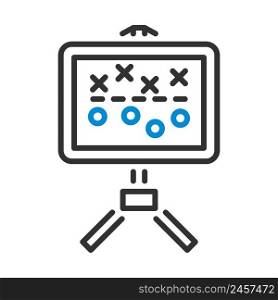 American Football Game Plan Stand Icon. Editable Bold Outline With Color Fill Design. Vector Illustration.