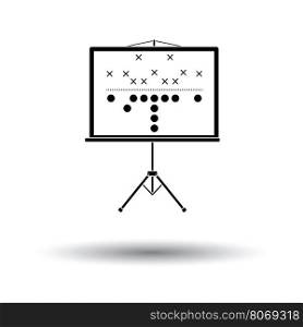 American football game plan stand icon. White background with shadow design. Vector illustration.