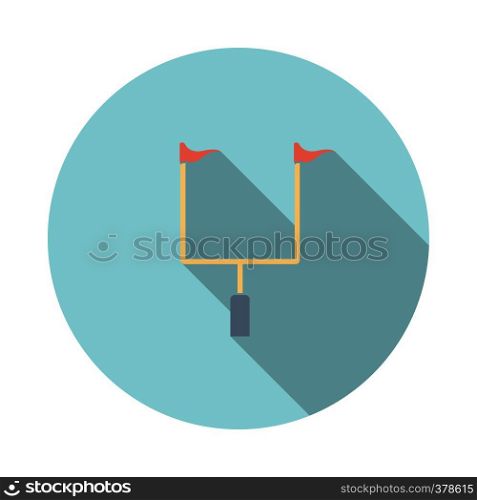 American football goal post icon. Flat color design. Vector illustration.