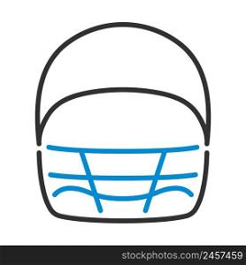 American Football Helmet Icon. Editable Bold Outline With Color Fill Design. Vector Illustration.