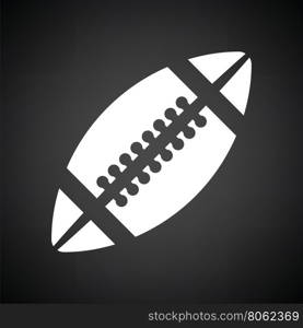 American football icon. Black background with white. Vector illustration.