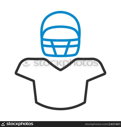 American Football Player Icon. Editable Bold Outline With Color Fill Design. Vector Illustration.
