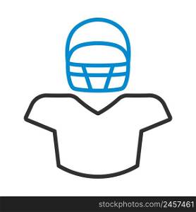 American Football Player Icon. Editable Bold Outline With Color Fill Design. Vector Illustration.