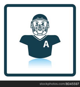 American football player icon. Shadow reflection design. Vector illustration.