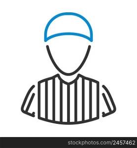 American Football Referee Icon. Editable Bold Outline With Color Fill Design. Vector Illustration.