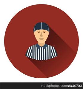 American football referee icon. Flat color design. Vector illustration.