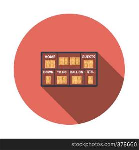 American football scoreboard icon. Flat color design. Vector illustration.