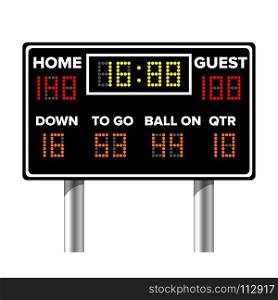 American Football Scoreboard. Sport Game Score. Digital LED Dots. Vector Illustration. American Football Scoreboard. Sport Game Score. Digital LED Dots. Vector