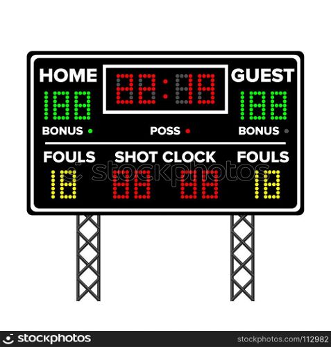 American Football Scoreboard. Time, Guest, Home. Electronic Wireless Scoreboard Timer. Vector Illustration. American Football Scoreboard. Time, Guest, Home. Electronic Wireless Scoreboard Timer Vector