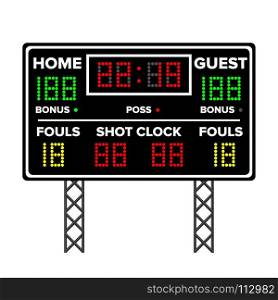 American Football Scoreboard. Time, Guest, Home. Electronic Wireless Scoreboard Timer. Vector Illustration. American Football Scoreboard. Time, Guest, Home. Electronic Wireless Scoreboard Timer Vector