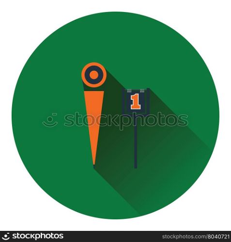 American football sideline markers icon. Flat color design. Vector illustration.