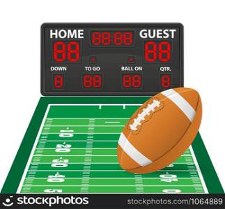 american football sports digital scoreboard vector illustration isolated on white background