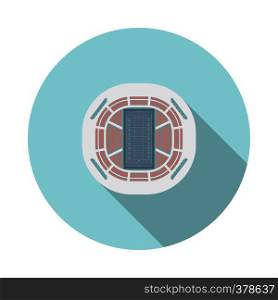 American football stadium bird's-eye view icon. Flat color design. Vector illustration.