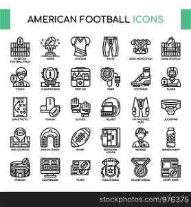 American Football , Thin Line and Pixel Perfect Icons