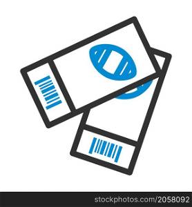 American Football Tickets Icon. Editable Bold Outline With Color Fill Design. Vector Illustration.