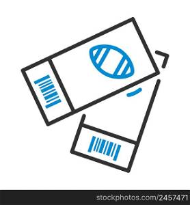 American Football Tickets Icon. Editable Bold Outline With Color Fill Design. Vector Illustration.