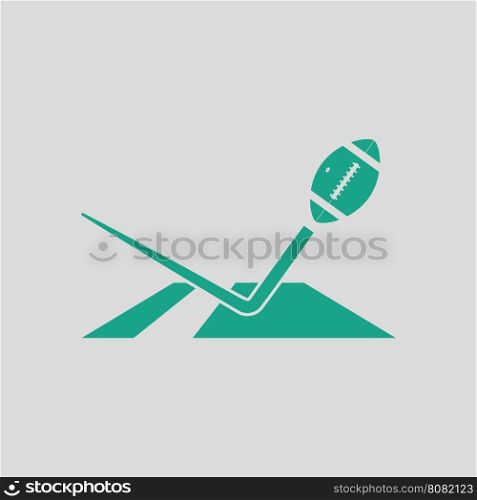 American football touchdown icon. Gray background with green. Vector illustration.