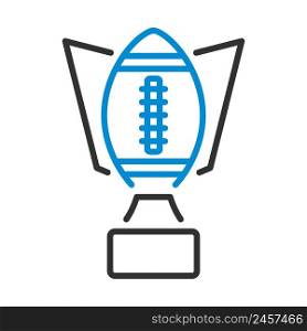 American Football Trophy Cup Icon. Editable Bold Outline With Color Fill Design. Vector Illustration.
