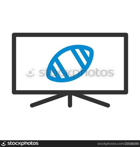 American Football Tv Icon. Editable Bold Outline With Color Fill Design. Vector Illustration.